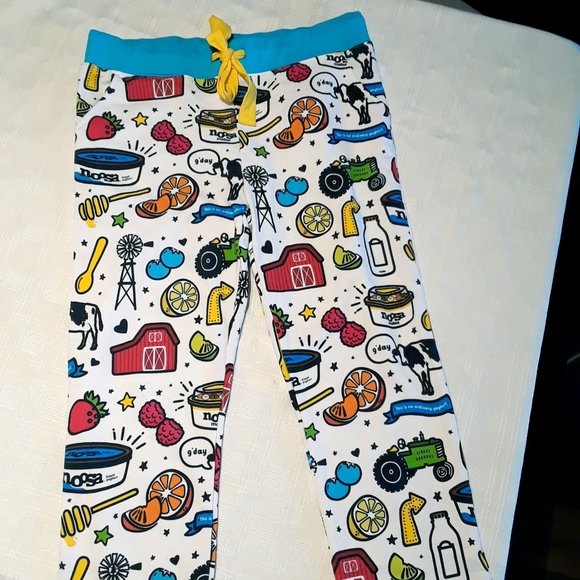 Pajama Pants Pockets Drawstring Elastic Waist Noosa Yogurt Sleepwear Size-Large - Picture 2 of 16